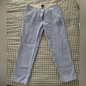J. Crew Factory Women's Blue Seersucker Chinos